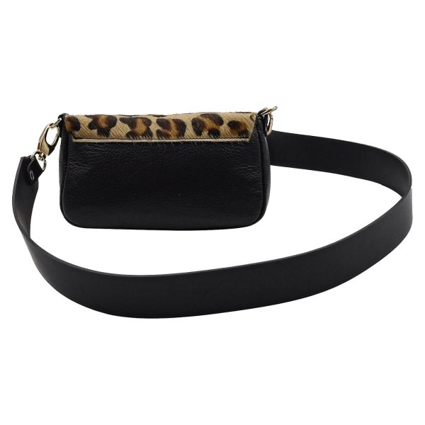 Γυναικεία Τσάντα Χιαστί Δέρμα Leopard Leather Twist-Borsa Nuova
