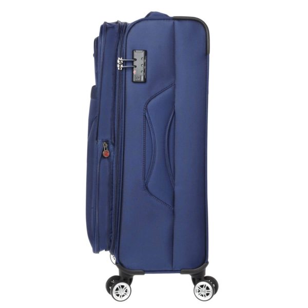 Βαλίτσα Ταξιδιού Μεσαία Diplomat Atlanta με 4 Ρόδες Υφασμάτινη zc998 Μπλε-Borsa Nuova
