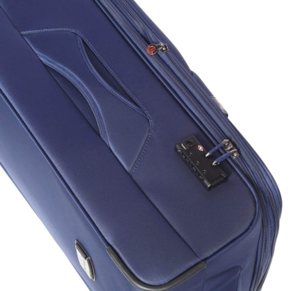 Βαλίτσα Καμπίνας Μικρή Diplomat Atlanta ZC998 με 4 ρόδες Υφασμάτινη 55 cm Μπλε-Borsa Nuova