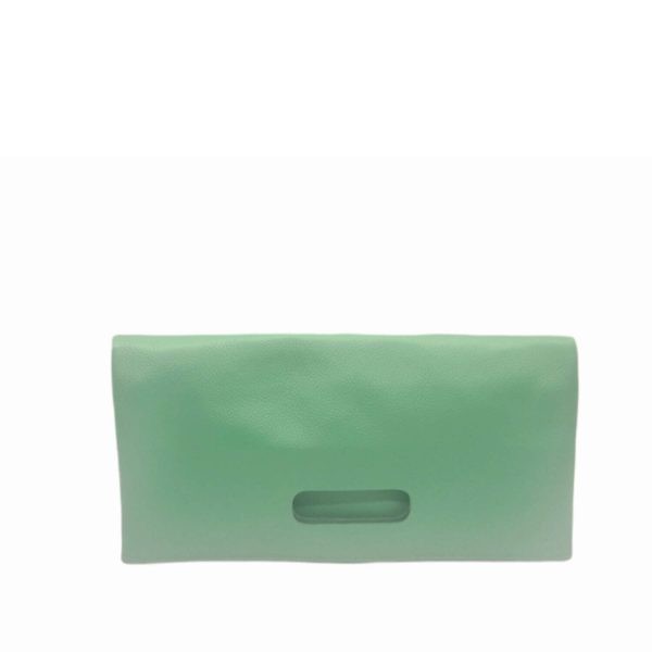 Τσάντα Χειρός-Φάκελος Δέρμα Leather Twist t22/1 Green-Borsa Nuova