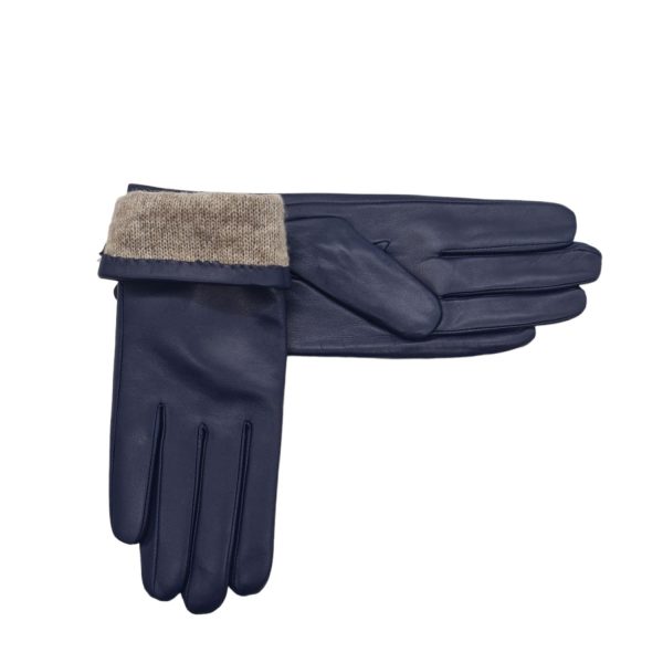 Γάντια Γυναικεία Δερμάτινα MS 6389 Μπλε-Borsa Nuova