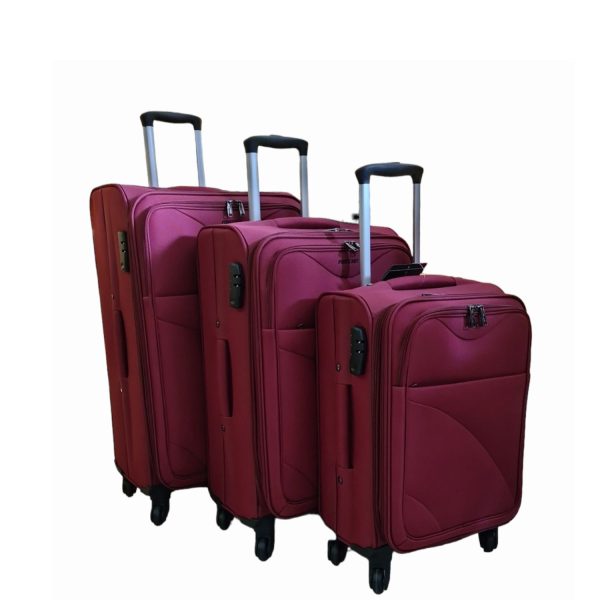 3pcs Forecast 8317 D.Red-Borsa Nuova Trolley Travel Suitcase Set