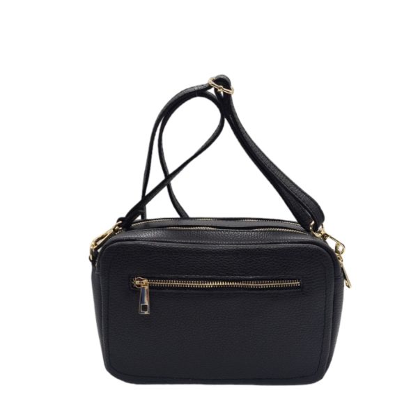 Women's Leather Crossbody Bag Borsa Nuova BN-69 Black-Borsa Nuova