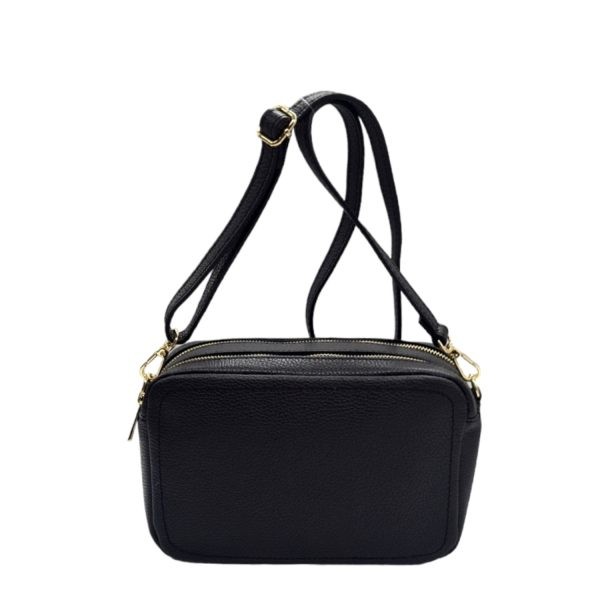 Women's Leather Crossbody Bag Borsa Nuova BN-69 Black-Borsa Nuova