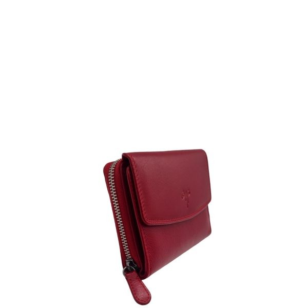 Women's Leather Wallet KION 371 Red-Borsa Nuova