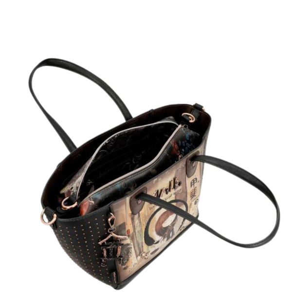 Τσάντα Γυναικεία Ώμου Μεγάλη με Αφαιρούμενο Εσωτερικό Anekke Shopper 37711-226 Black-Borsa Nuova
