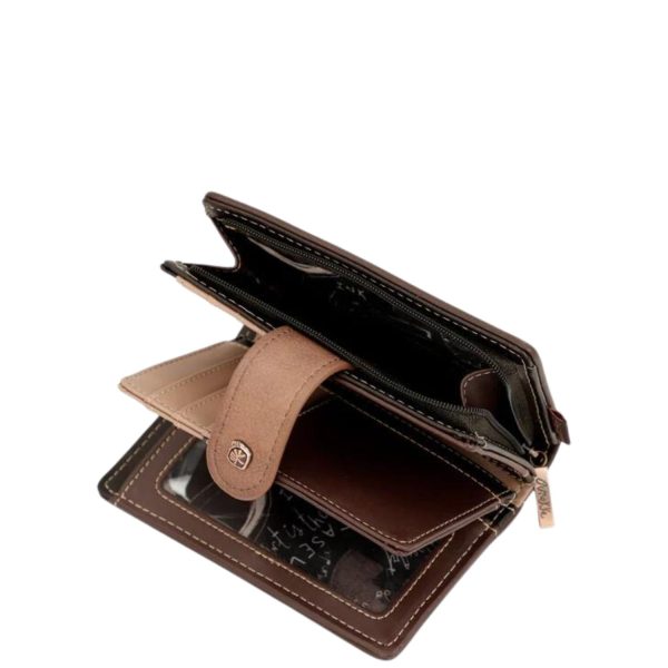 Anekke Πορτοφόλι Γυναικείο Μεσαίο RFID Shoen 37709-902 Brown-Borsa Nuova