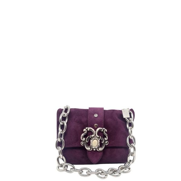 Τσάντα Γυναικεία Βραδινή Ώμου Mini Bag Δερμάτινη Χειροποίητη La Vita LVL368B Purple-Borsa Nuova