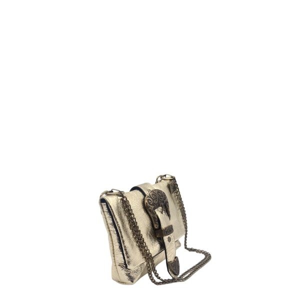Τσάντα Γυναικεία Βραδινή Ώμου Mini Bag Δερμάτινη Χειροποίητη La Vita LVL377B Gold-Borsa Nuova