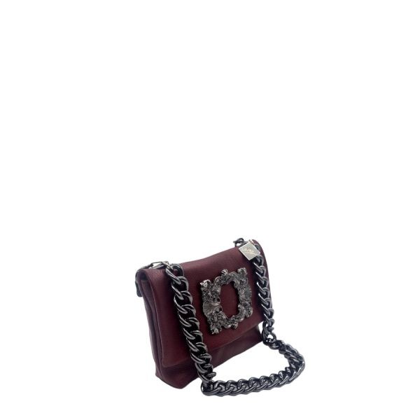 Τσάντα Γυναικεία Βραδινή Ώμου Mini Bag Δερμάτινη Χειροποίητη La Vita LVL351B Μπορντό-Borsa Nuova