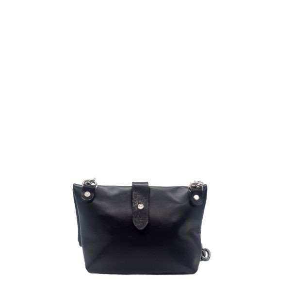 Τσάντα Γυναικεία Βραδινή Ώμου Mini Bag Δερμάτινη Χειροποίητη La Vita LVL365B Black-Borsa Nuova