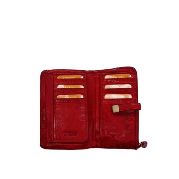 KION Women's Leather Wallet WS-3399 Red-Borsa Nuova