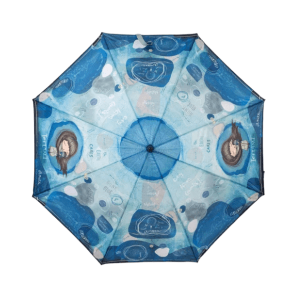 Women's Folding Umbrella Automatic Open-Close 33700-311 Anekke Blue-Borsa Nuova