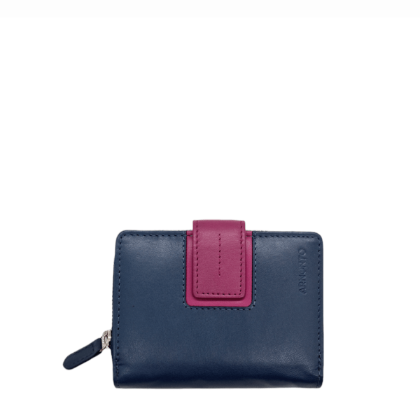 Armonto Women's Leather Wallet 8414 Blue/Magenta-Borsa Nuova