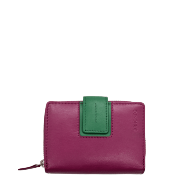 Armonto Women's Leather Wallet 8414 Magenta /Green-Borsa Nuova