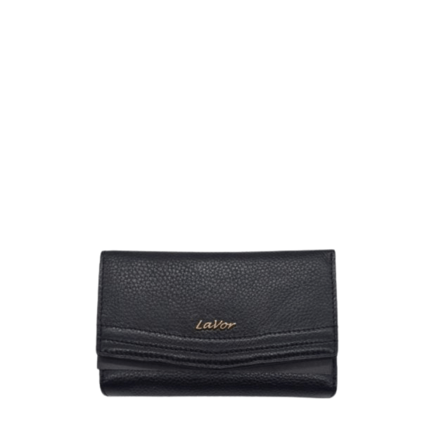 Lavor Women's Leather Wallet 1-6019 Black-Borsa Nuova