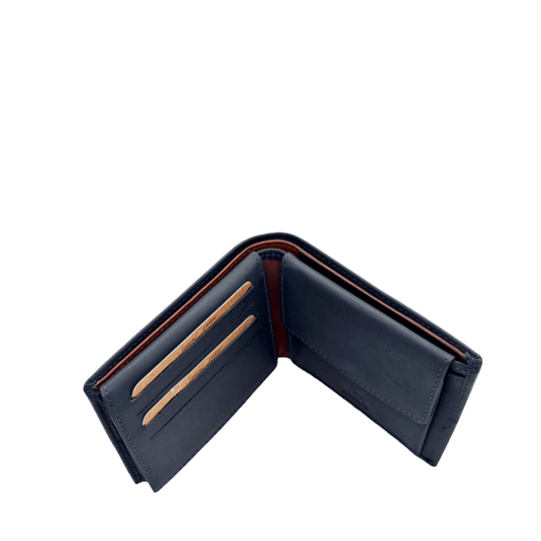 Lavor Men's Leather Wallet 1-5923 Blue/Tan-Borsa Nuova