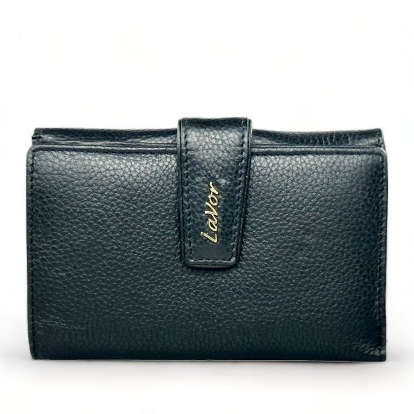 Lavor Women's Leather Wallet 1-6038 Black-Borsa Nuova
