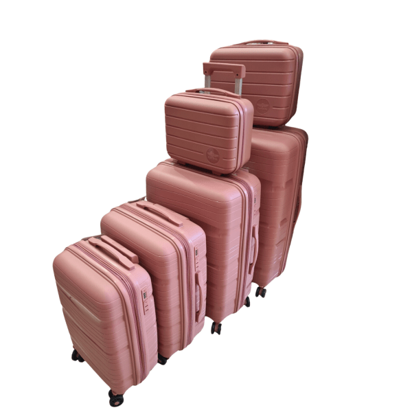 Borsa Nuova 6-Piece 360° Rolling Suitcase Set 4555-2 Nude-Borsa Nuova