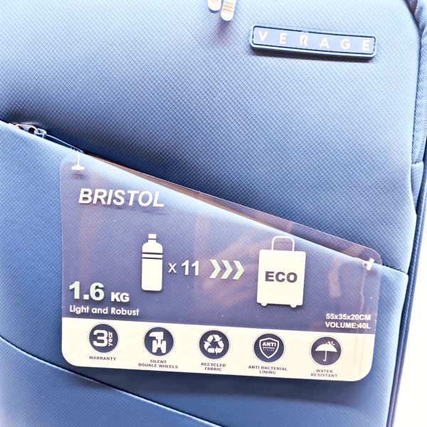 Eco-Friendly Travel Suitcase Medium Verage VG21042-M L.Blue-Borsa Nuova