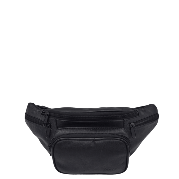 Lavor Leather Waist Bag Men 1-7121 Black-Borsa Nuova