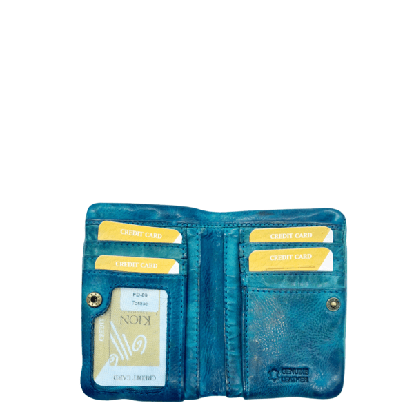 Women's Leather Wallet KION FD-80 Turquoise-Borsa Nuova