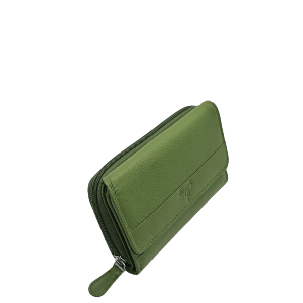 Women's Leather Wallet KION 3711 Green-Borsa Nuova