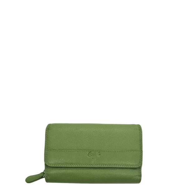 Women's Leather Wallet KION 3711 Green-Borsa Nuova