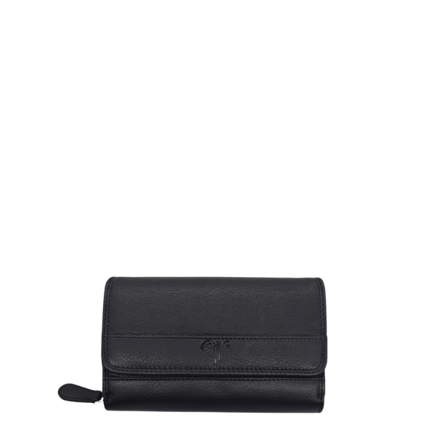 Women's Leather Wallet KION 3711 Black-Borsa Nuova