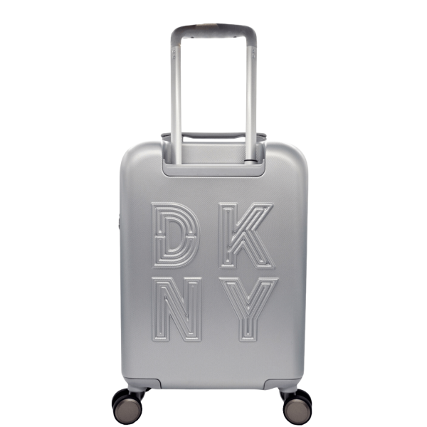 Front Row 24" Upright DKNY DH418FR4 Medium Wheeled Travel Suitcase Silver-Borsa Nuova
