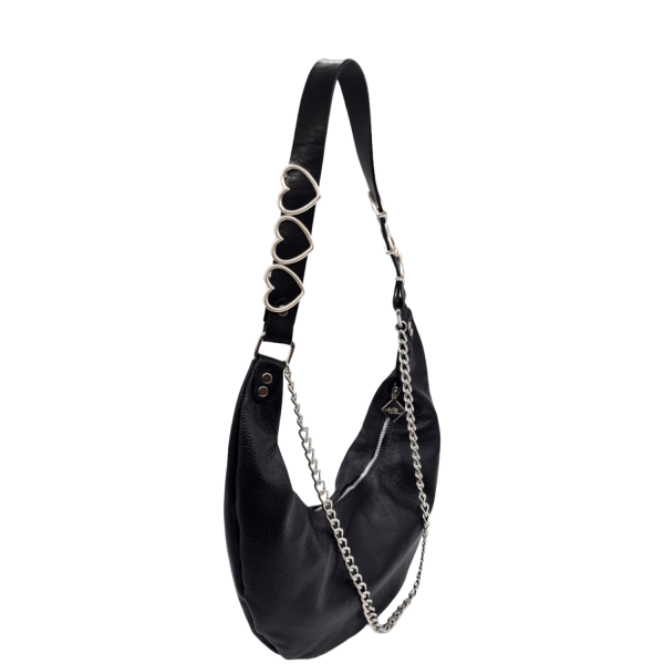 Women's Shoulder Bag Leather Handmade La Vita LVL405U Black-Borsa Nuova