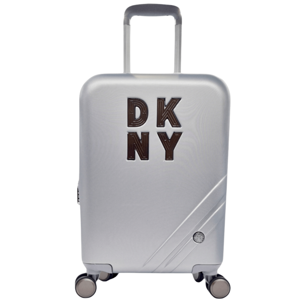 Front Row 28" Upright DKNY DH818FR4 Large Wheeled Travel Suitcase Silver-Borsa Nuova
