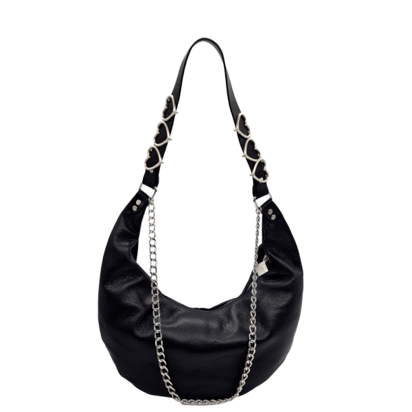 Women's Shoulder Bag Leather Handmade La Vita LVL405U Black-Borsa Nuova
