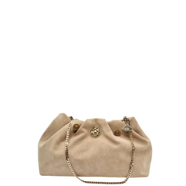 Bag Women's Envelope Leather Handmade La Vita LVL416S Sand-Borsa Nuova