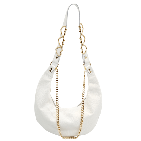 Women's Shoulder Bag Leather Handmade La Vita LVL405U White-Borsa Nuova