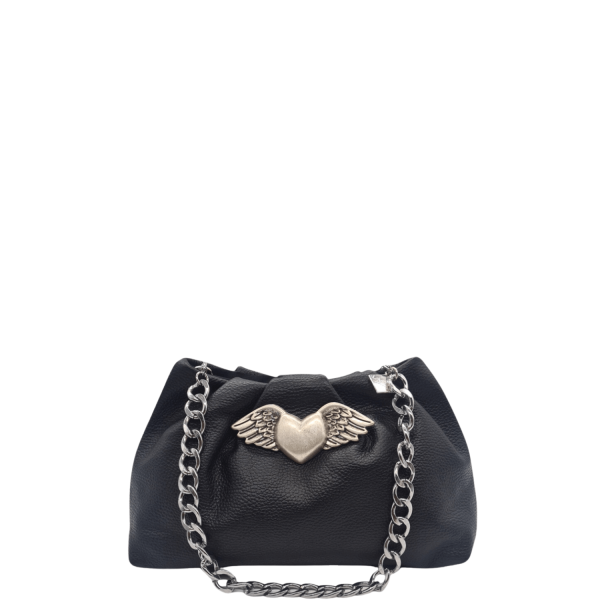 Bag Women's Envelope Leather Handmade La Vita LVL401S Black-Borsa Nuova