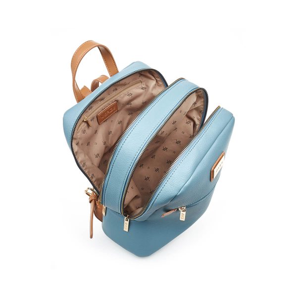 Women's Backpack Verde 16-7404 Blue-Borsa Nuova